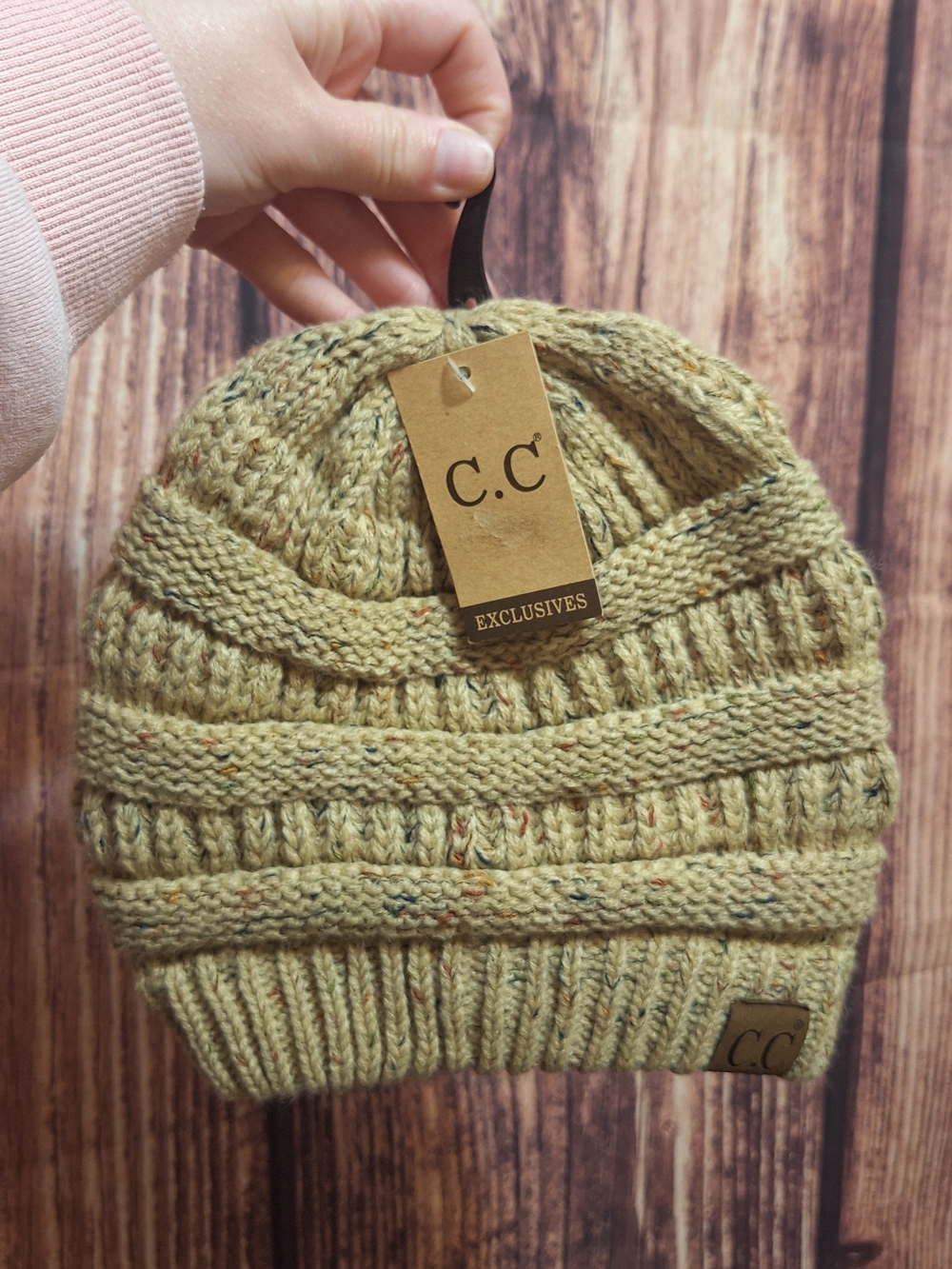C.C Womens Speckled Knit Beanie In The Color Latte OS